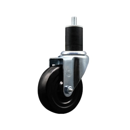 Service Caster 4'' SS Soft Rubber Wheel Swivel 1-3/4'' Expanding Stem Caster SCC-SSEX20S414-SRS-134